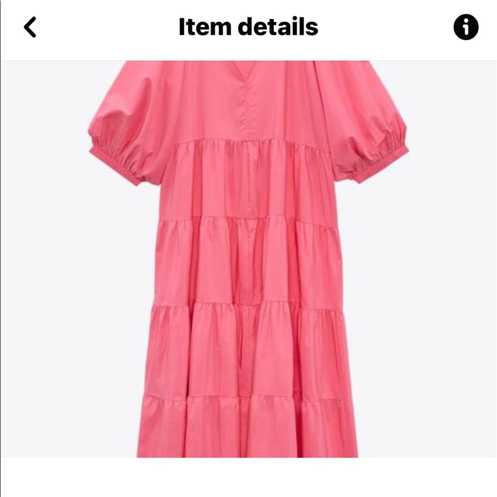 NWT Zara TIERED POPLIN DRESS NEON FUSCIA
